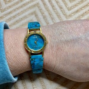 Vintage Blue Gemtime Stretch Watch